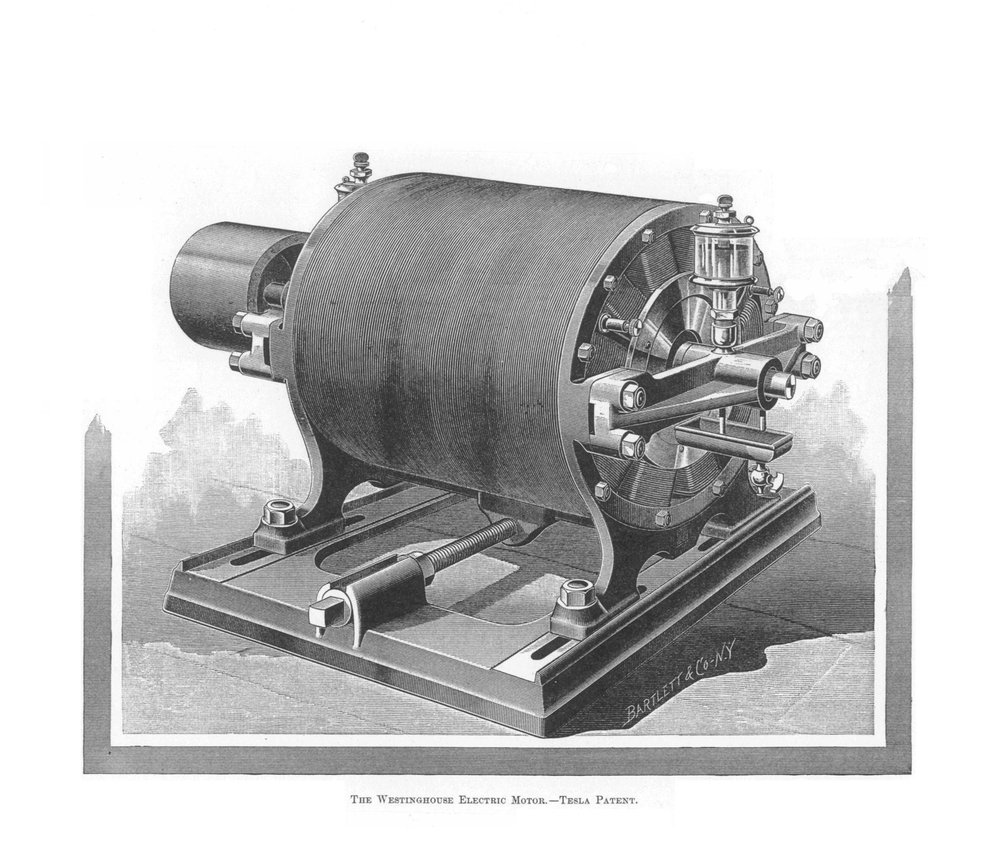 Bild eines von Tesla konstruierten Motors.
